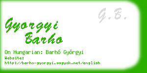 gyorgyi barho business card