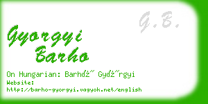 gyorgyi barho business card